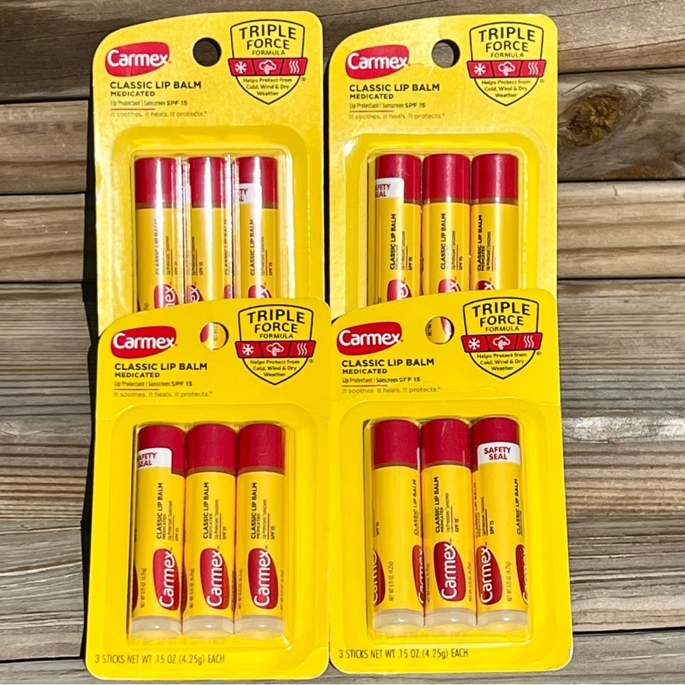 •Carmex Medicated 12 Count Lip Balm Bundle! NEW!